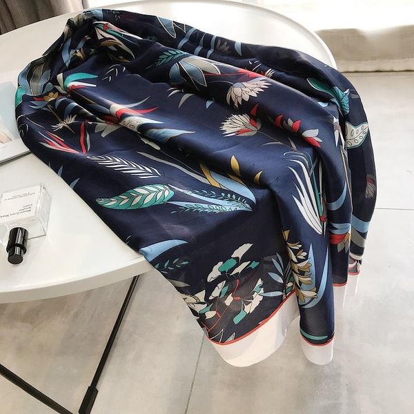 scarves spring/summer silk scarf national wind female simulation hundred flowers in full flower print shawl beach towel, Blue;gray
scarves spring/summer silk scarf national wind female simulation hundred flowers in full flower print shawl beach towel, Blue;gray