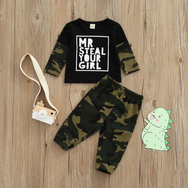 clothing sets 0-24 months letter baby boy\u2021s t-shirt and trousers set fashion stitching long sleeve camouflage pants, White
clothing sets 0-24 months letter baby boy\u2021s t-shirt and trousers set fashion stitching long sleeve camouflage pants, White