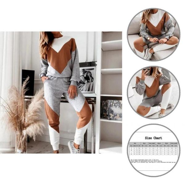 women's two piece pants 1 set sporty women o neck contrast color round sweatshirt sweatpants for school sport suits jogging, White
women's two piece pants 1 set sporty women o neck contrast color round sweatshirt sweatpants for school sport suits jogging, White