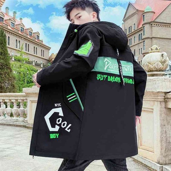 long jacket men autumn print fashion harajuku windbreaker casual overcoat male outwear youth hip hop streetwear coats 210811, Black;brown
long jacket men autumn print fashion harajuku windbreaker casual overcoat male outwear youth hip hop streetwear coats 210811, Black;brown
