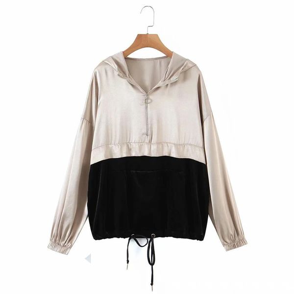 women hoodie sweatshirt long sleeves adjustable drawstring hem contrast hoodie fashion casual woman outfits 210420, Black
women hoodie sweatshirt long sleeves adjustable drawstring hem contrast hoodie fashion casual woman outfits 210420, Black