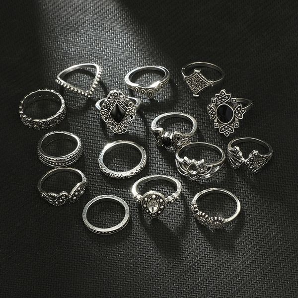 xfq jewelryblack diamond sunflower black diamond gold gold alloy ring 15 piece band rings set, Silver
xfq jewelryblack diamond sunflower black diamond gold gold alloy ring 15 piece band rings set, Silver