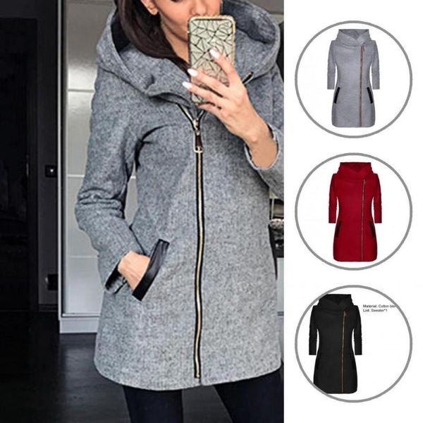 women's hoodies & sweatshirts autumn winter chic hooded pockets long casual sweatshirt comfy hoodie solid color streetwear, Black
women's hoodies & sweatshirts autumn winter chic hooded pockets long casual sweatshirt comfy hoodie solid color streetwear, Black