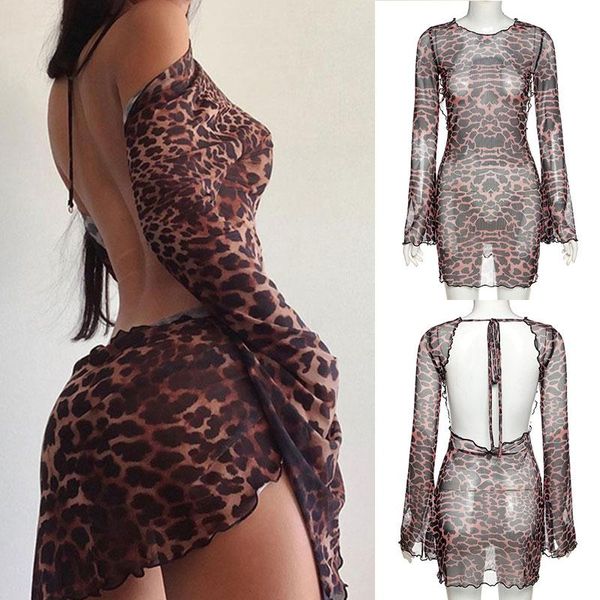 casual dresses leopard print backless dress women long sleeve mesh 2021 spring halter transparent club night wear, Black;gray
casual dresses leopard print backless dress women long sleeve mesh 2021 spring halter transparent club night wear, Black;gray
