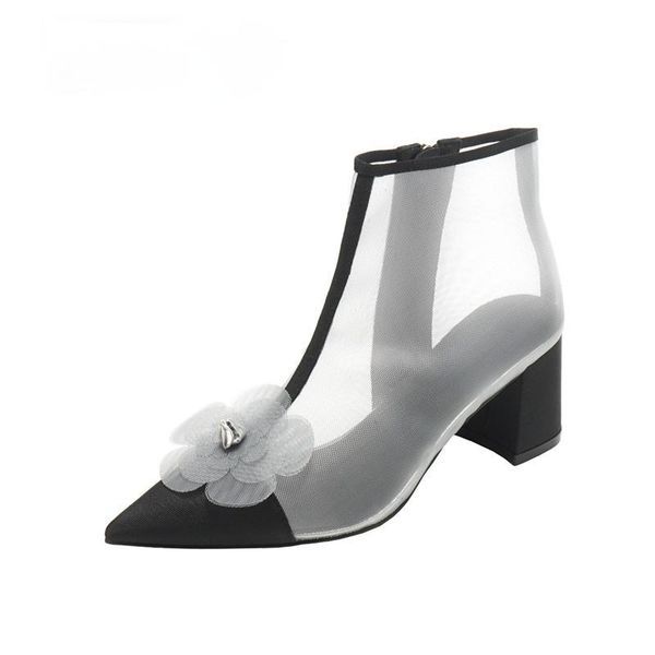 summer 2021 pointed toe ladies ankle boots breathable mesh women's shoes camellia hollow high heel black short sandals
summer 2021 pointed toe ladies ankle boots breathable mesh women's shoes camellia hollow high heel black short sandals