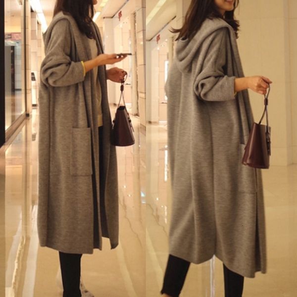 women's sweaters autumn winter knitted hooded women fashion long sleeve solid cardigan sweater female casual loose outwear, White;black
women's sweaters autumn winter knitted hooded women fashion long sleeve solid cardigan sweater female casual loose outwear, White;black