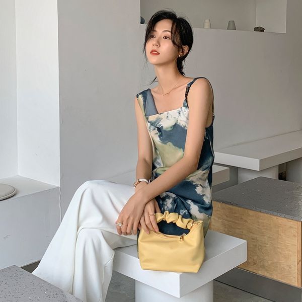 women's knits & tees new summer irregular women suspender dress asymmetrical shoulder strap print a line fashion midi 2wxi, White
women's knits & tees new summer irregular women suspender dress asymmetrical shoulder strap print a line fashion midi 2wxi, White