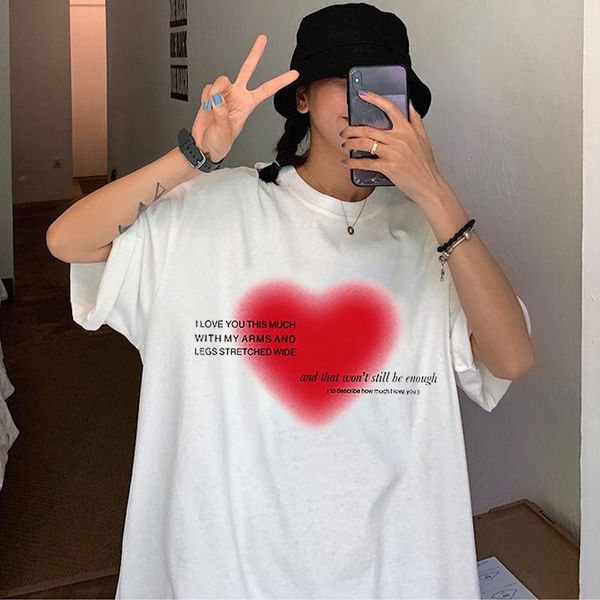 women's t-shirt summer short-sleeved y2k round neck large size shirt street harajuku loose casual, White
women's t-shirt summer short-sleeved y2k round neck large size shirt street harajuku loose casual, White