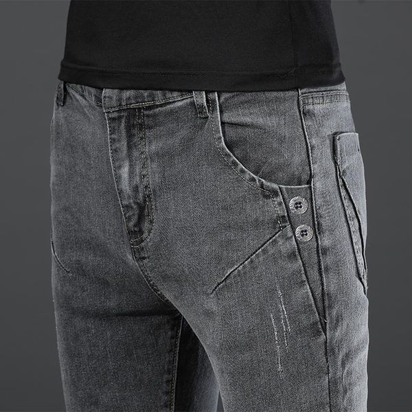 men's jeans men streetwear vintage gray slim fit trousers male simple style cotton casual straight denim pants, Blue
men's jeans men streetwear vintage gray slim fit trousers male simple style cotton casual straight denim pants, Blue
