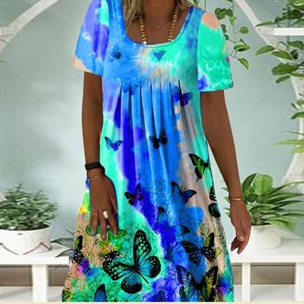 summer autumn short sleeve women dresses round neck pleated printed all match dress fashion casual loose, Black;gray
summer autumn short sleeve women dresses round neck pleated printed all match dress fashion casual loose, Black;gray