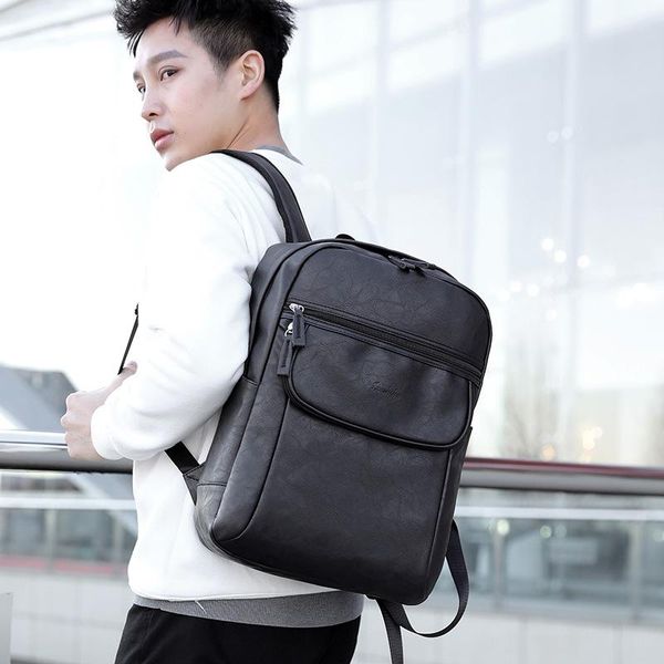 backpack 2021 men's pu leather shoulder briefcase, computer bag, business leisure student
backpack 2021 men's pu leather shoulder briefcase, computer bag, business leisure student