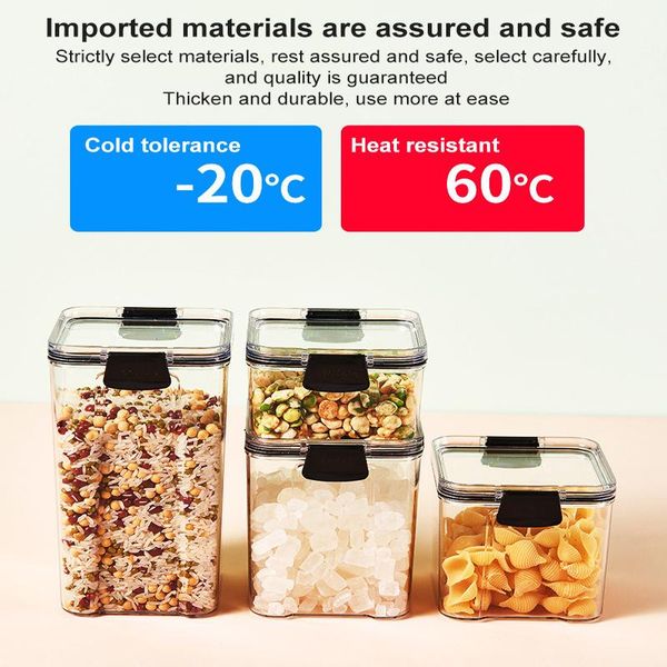 different capacity plastic sealed kitchen storage box transparent canister keep fresh clear container bottles & jars
different capacity plastic sealed kitchen storage box transparent canister keep fresh clear container bottles & jars