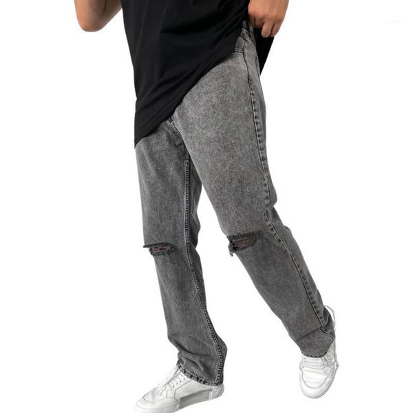 men's jeans men clothing casual straight denim pants fashion solid color mid-waist ripped with pockets, Blue
men's jeans men clothing casual straight denim pants fashion solid color mid-waist ripped with pockets, Blue