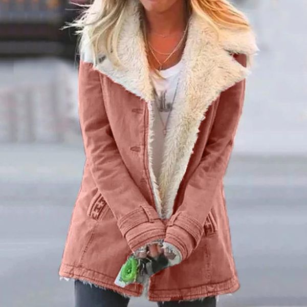 women's jackets 2021 women plus size warm coats composite plush button lapels jacket outwearcoat thick lady winter pockets solid keep, Black;brown
women's jackets 2021 women plus size warm coats composite plush button lapels jacket outwearcoat thick lady winter pockets solid keep, Black;brown