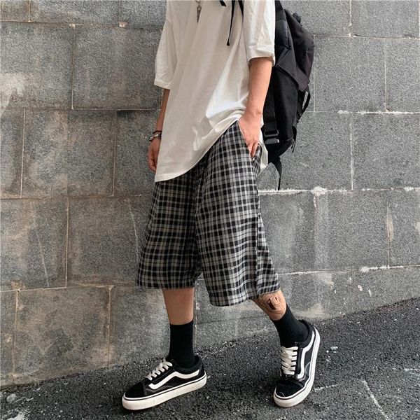 women short pant pants casual retro plaid wide-leg loose five-point shorts men and pantalones cortos mujer women's, White;black
women short pant pants casual retro plaid wide-leg loose five-point shorts men and pantalones cortos mujer women's, White;black