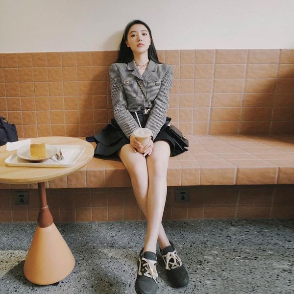 women's jackets june lips high-quality small coat green/black white houndstooth twist lock short suit jacket female 2021 autumn style, Black;brown
women's jackets june lips high-quality small coat green/black white houndstooth twist lock short suit jacket female 2021 autumn style, Black;brown