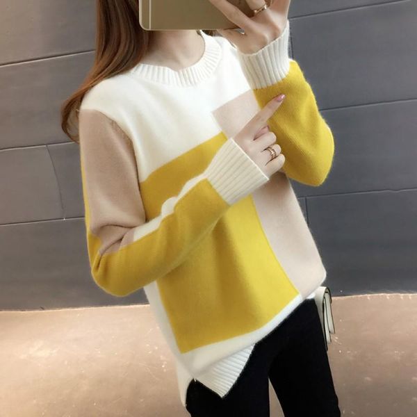 women's sweaters women winter sweater long sleeve patchwork jumper girls korean style pullover knitted jumpers pull femme, White;black
women's sweaters women winter sweater long sleeve patchwork jumper girls korean style pullover knitted jumpers pull femme, White;black