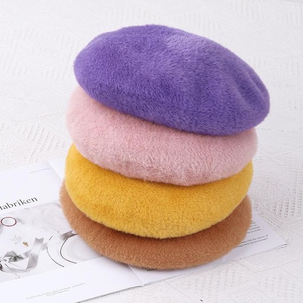 berets lady spring winter hat painter style women wool vintage solid color caps female bonnet warm walking cap, Blue;gray
berets lady spring winter hat painter style women wool vintage solid color caps female bonnet warm walking cap, Blue;gray