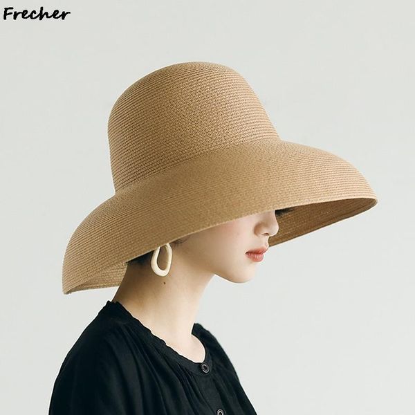 wide brim hats 2021 vintage foldable ladies sun travel holiday retro round big straw visor for women beach cap chapeau femme, Blue;gray
wide brim hats 2021 vintage foldable ladies sun travel holiday retro round big straw visor for women beach cap chapeau femme, Blue;gray