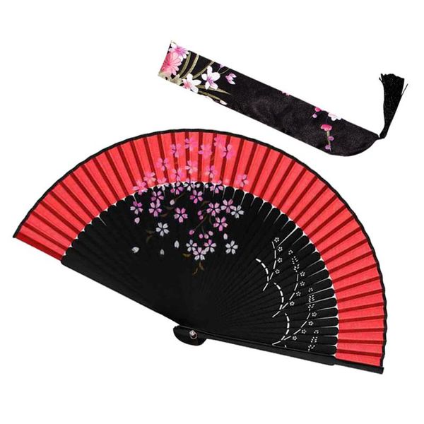 folding fan smoky cherry blossom handheld dance hand with cloth bag elegant gift for ladies black bone red color other home decor
folding fan smoky cherry blossom handheld dance hand with cloth bag elegant gift for ladies black bone red color other home decor