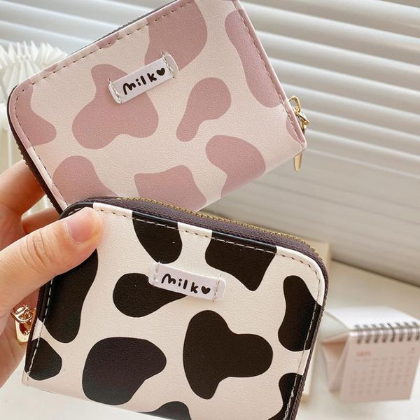 card holders korean cute cow pattern bag women's large capacity multi position small organ ultra-thin clip zero wallet, Brown;gray
card holders korean cute cow pattern bag women's large capacity multi position small organ ultra-thin clip zero wallet, Brown;gray