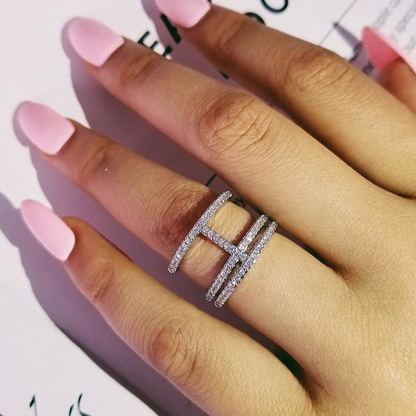 sterling silver solid real fashion wedding band eternity rings for women trendy finger ring jewelry r4875 cluster, Golden;silver
sterling silver solid real fashion wedding band eternity rings for women trendy finger ring jewelry r4875 cluster, Golden;silver