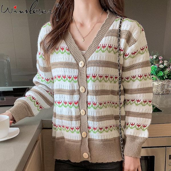women's knits & tees fall winter knitted loose ladies sweater korean women fashion striped button cardigan ropa mujer all match t09621, White
women's knits & tees fall winter knitted loose ladies sweater korean women fashion striped button cardigan ropa mujer all match t09621, White
