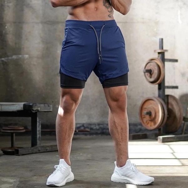 men shorts double-deck adjustable waistband polyester highly elastic running for men's, White;black
men shorts double-deck adjustable waistband polyester highly elastic running for men's, White;black