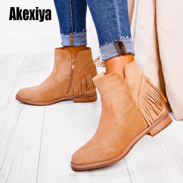 boots woman female autumn winter suede ankle round toe women low-heeled fashion tassel khaki u206, Black
boots woman female autumn winter suede ankle round toe women low-heeled fashion tassel khaki u206, Black