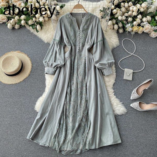 women hollow vacation dress korean v neck long sleeve a-line dress summer casual fashion streetwear split long dress 210715, Black;gray
women hollow vacation dress korean v neck long sleeve a-line dress summer casual fashion streetwear split long dress 210715, Black;gray