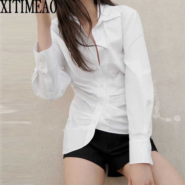 za spring autumn women retro simple style loose wrinkle effect long sleeve shirt casual chic xitimeao 210602, White
za spring autumn women retro simple style loose wrinkle effect long sleeve shirt casual chic xitimeao 210602, White