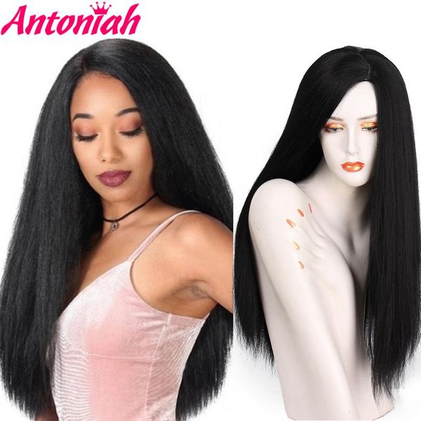 antoniah synthetic yaki straight wig 24 inches long hair side part wigs kinky no bangs for african american women, Black
antoniah synthetic yaki straight wig 24 inches long hair side part wigs kinky no bangs for african american women, Black