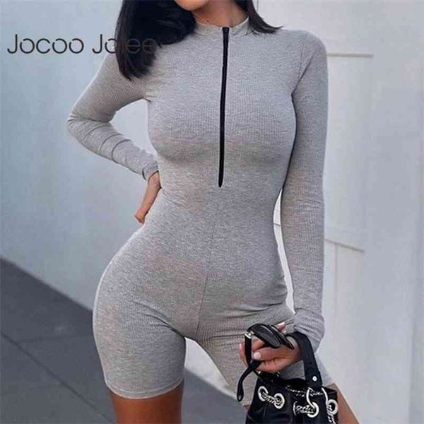 women summer solid knit rib long sleeve bodysuit jumpsuit club zipper romper streetwear overalls shorts 210416, Black;white
women summer solid knit rib long sleeve bodysuit jumpsuit club zipper romper streetwear overalls shorts 210416, Black;white