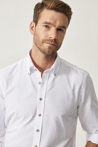 men's shirt men buttoned white collar tailored slim fit oxford dress shirts, White;black
men's shirt men buttoned white collar tailored slim fit oxford dress shirts, White;black