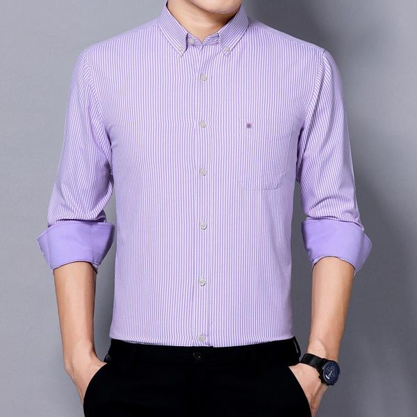men's casual shirts men vertical striped oxford fabric purple blue gray slim fit turn down collar long sleeve single-breasted clothes, White;black
men's casual shirts men vertical striped oxford fabric purple blue gray slim fit turn down collar long sleeve single-breasted clothes, White;black