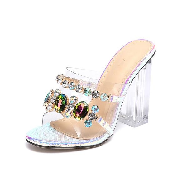 women sandals fashion rhinestone crystal summer shoes open toe perspex high heels party pumps size 42 slippers, Black
women sandals fashion rhinestone crystal summer shoes open toe perspex high heels party pumps size 42 slippers, Black