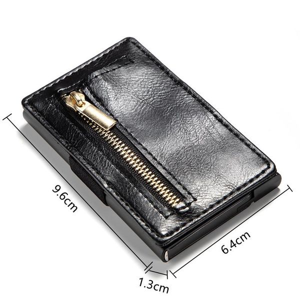 card holders men multi function anti-theft brush pu leather aluminum holder bag automatic snapping business neutral short wallet, Brown;gray
card holders men multi function anti-theft brush pu leather aluminum holder bag automatic snapping business neutral short wallet, Brown;gray