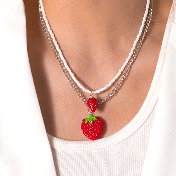pendant necklaces y2k jewelry bead strawberry necklace for women vintage cute fashion harajuku 2pcs set charm 90s aesthetic gifts, Silver
pendant necklaces y2k jewelry bead strawberry necklace for women vintage cute fashion harajuku 2pcs set charm 90s aesthetic gifts, Silver