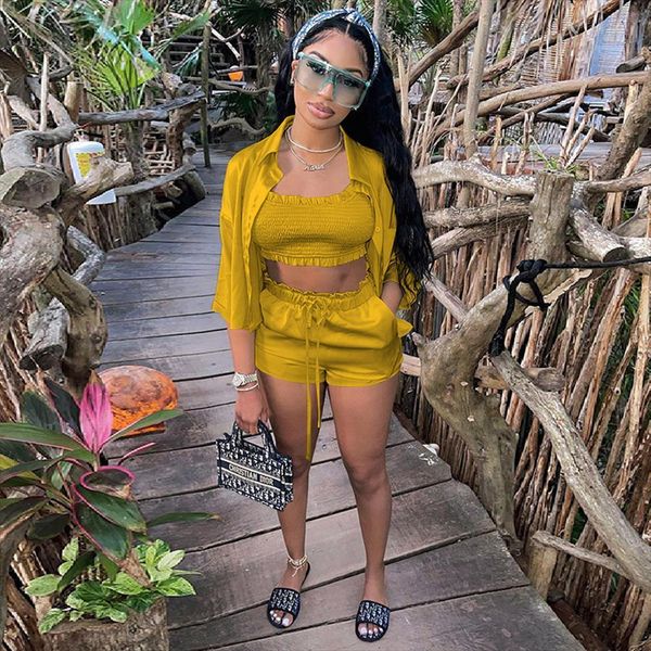 solid beachwear 3 womens tracksuits piece club outfits clothing ruched ruffles crop drawstring biker short long sleeve jackets, Gray
solid beachwear 3 womens tracksuits piece club outfits clothing ruched ruffles crop drawstring biker short long sleeve jackets, Gray