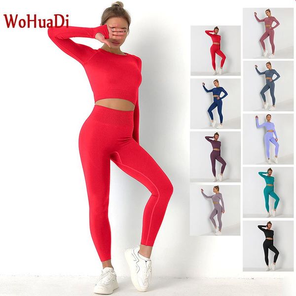 yoga outfit wohuadi knitted solid seamless long sleeve t-shirt/high waist leggings gym sports set women fitness wear workout athletic
yoga outfit wohuadi knitted solid seamless long sleeve t-shirt/high waist leggings gym sports set women fitness wear workout athletic