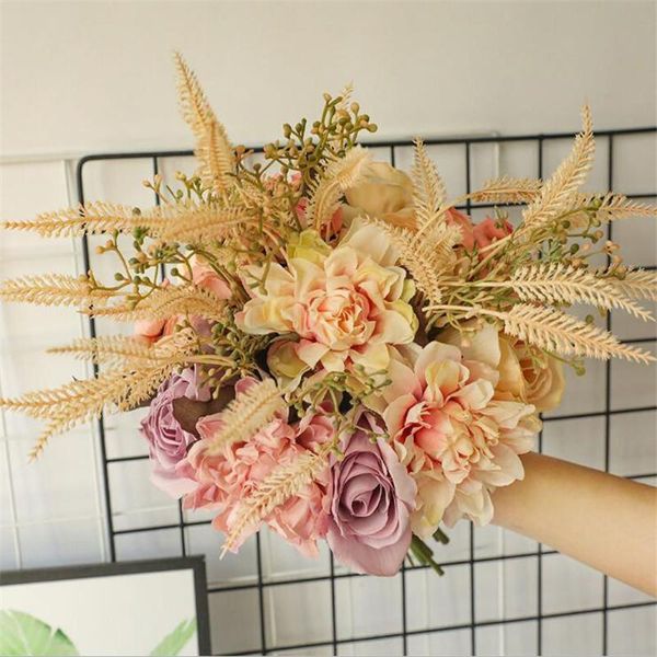 35cm artificial rose flower bouquets wedding decoration bridal holdding bouquet scrapbooking craft fake flowers diy supplies decorative & wr
35cm artificial rose flower bouquets wedding decoration bridal holdding bouquet scrapbooking craft fake flowers diy supplies decorative & wr