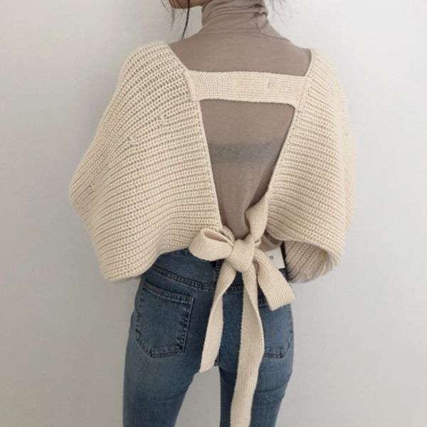 paris girl all-match loose knitted women cardigans backless hollow out design bandage autumn sweater korean 210524, White
paris girl all-match loose knitted women cardigans backless hollow out design bandage autumn sweater korean 210524, White