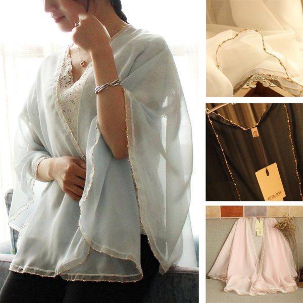 black pink beach cloak 2021 bohemian tunic women's dress with metal bead stitching loose chiffon outing cape swimwear, White;black
black pink beach cloak 2021 bohemian tunic women's dress with metal bead stitching loose chiffon outing cape swimwear, White;black
