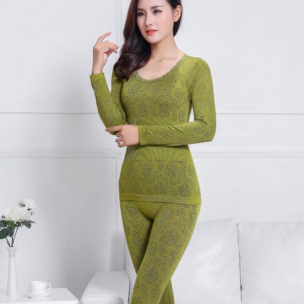 women's two piece pants lace thermal underwear ladies clothes winter seamless antibacterial warm intimates print long johns women shape, White
women's two piece pants lace thermal underwear ladies clothes winter seamless antibacterial warm intimates print long johns women shape, White