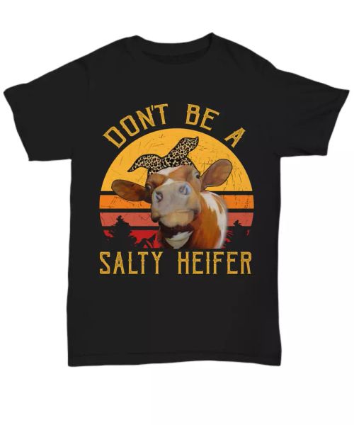 funny salty heifer t-shirt cow lover tee gift women farmer cattle girls, White;black
funny salty heifer t-shirt cow lover tee gift women farmer cattle girls, White;black