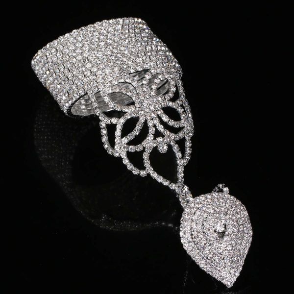 new diamond multi-layer bracelet with hollow out personality exaggeration crystal flower ring bracelet, Black
new diamond multi-layer bracelet with hollow out personality exaggeration crystal flower ring bracelet, Black