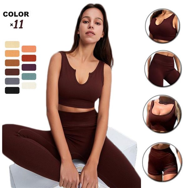 yoga outfit u collar seamless sport set women brown two 2pcs piece crop bra leggings sportsuit workout fitness gym clothes
yoga outfit u collar seamless sport set women brown two 2pcs piece crop bra leggings sportsuit workout fitness gym clothes