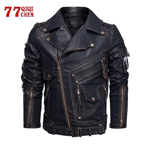 men's fur & faux mens winter leather jacket fashion motorcycle pu men cool zipper multi-pocket coats bike chaquetas hombre, Black
men's fur & faux mens winter leather jacket fashion motorcycle pu men cool zipper multi-pocket coats bike chaquetas hombre, Black
