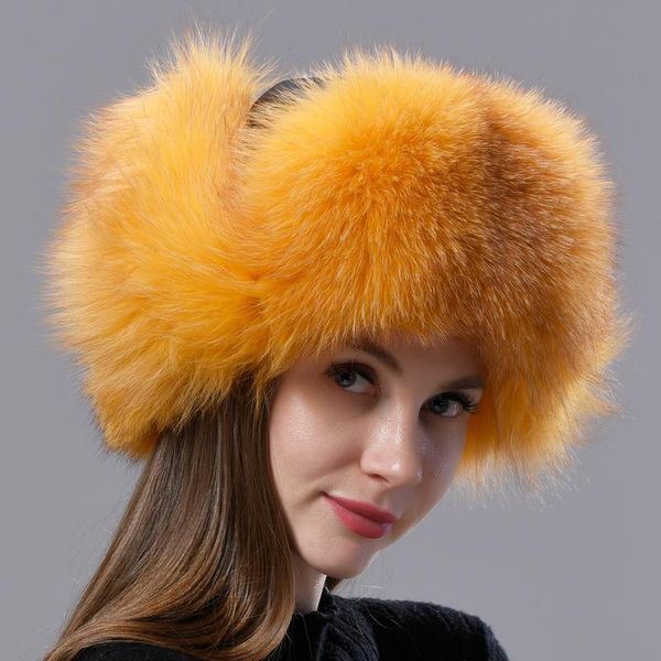 berets real fur hat women warm fluffy natural bomber hats genuine leather ear cap stylish windproof outdoor winter trapper, Blue;gray
berets real fur hat women warm fluffy natural bomber hats genuine leather ear cap stylish windproof outdoor winter trapper, Blue;gray