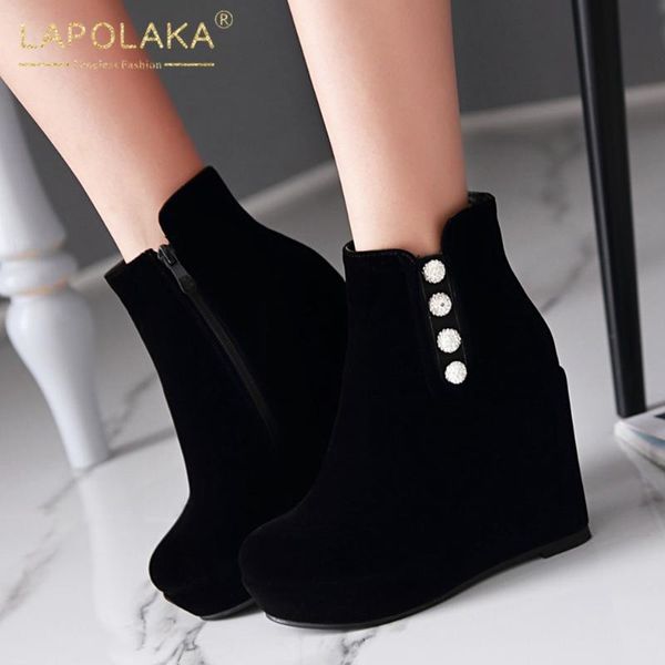 boots lapolaka 2021 brand elegant office shoes lady woman platform wedge high heels zipper comfortable bootie women, Black
boots lapolaka 2021 brand elegant office shoes lady woman platform wedge high heels zipper comfortable bootie women, Black